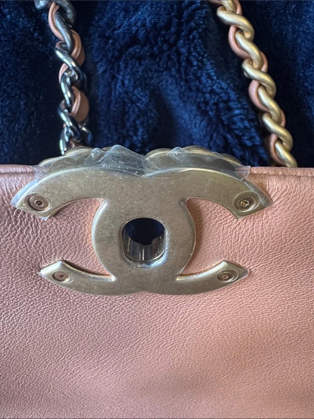 CHANEL Carmel Chanel 19 Quilted Lambskin Shoulder Bag